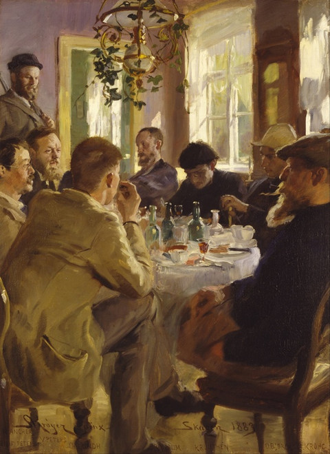 Digital Print - Artists' luncheon at Brndum's Hotel by Peder Severin Kryer