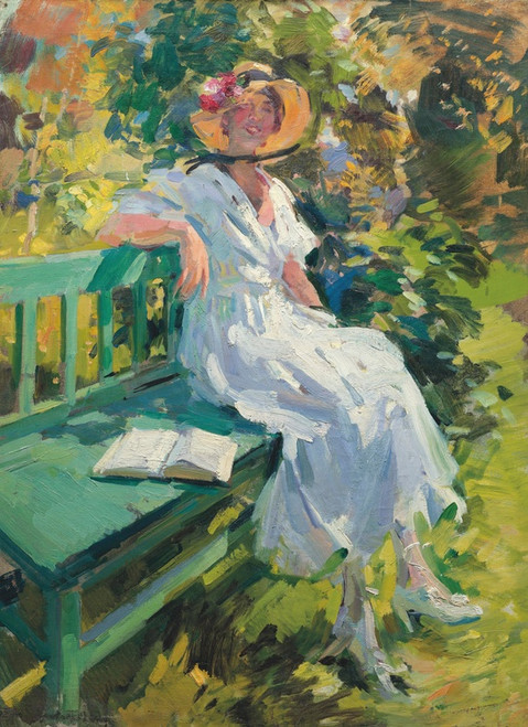 Digital Print - In the garden by Konstantin Alexeevich Korovin