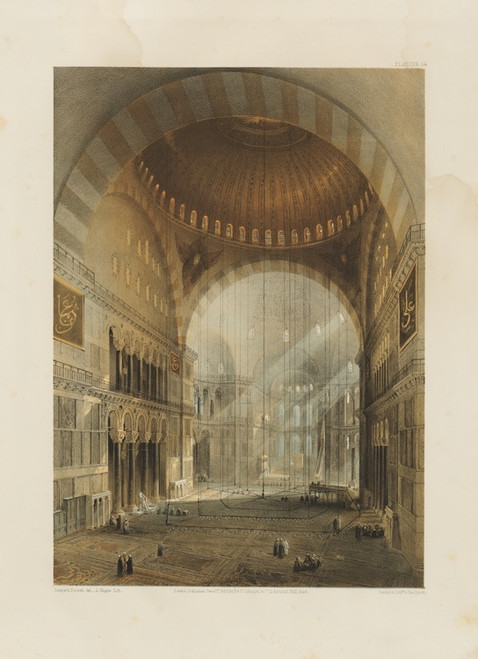Digital Print - Aya Sofia, Constantinople; as recently restored by order of H. M. the sultan Abdul-Medjid Pl.24 by Gaspare Fossati