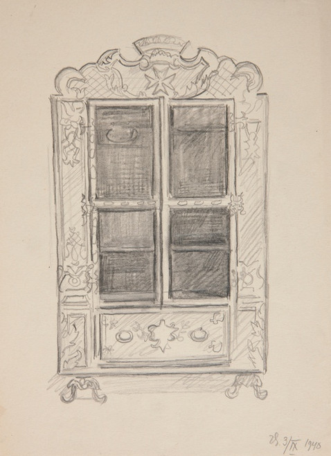 Digital Print - Barokowa szafa z Paacu w Podhorcach (z przedpokoju Pokoju tego) by Ivan Ivanec