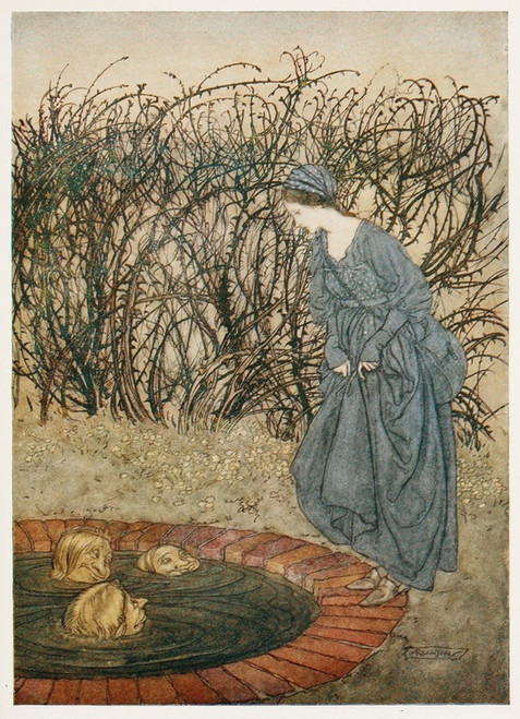 Digital Print - They thanked her and said good-bye, and she went on her journey by Arthur Rackham