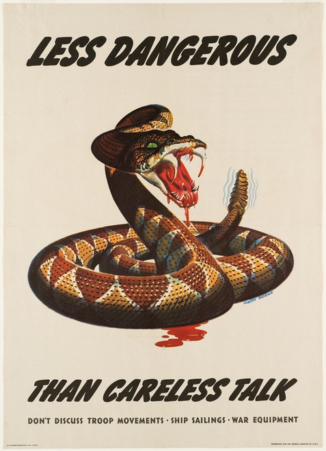 Digital Print - Less dangerous than careless talk by Albert Dorne