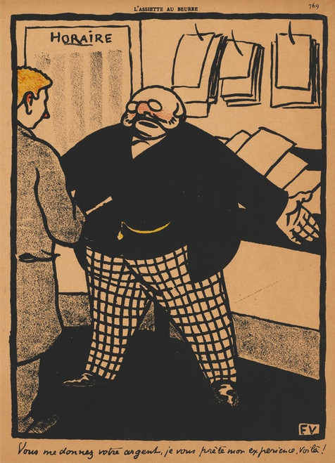 Digital Print - Crimes And Punishments; You give me your money... by Flix Vallotton