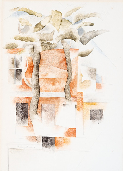 Digital Print - Bermuda, Houses Seen Through Trees by Charles Demuth