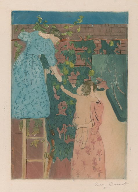 Digital Print - Gathering fruit by Mary Cassatt