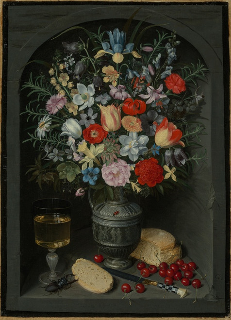 Digital Print - Blumenstillleben in einer Nische by Georg Flegel