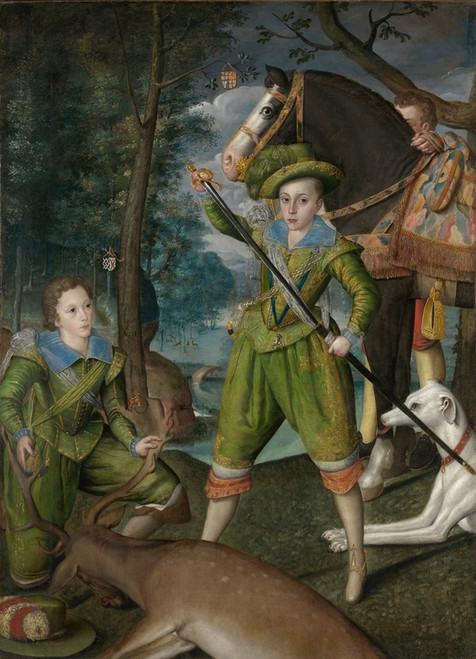 Digital Print - Henry Frederick (15941612), Prince of Wales, with Sir John Harington (15921614), in the Hunting Field by Robert Peake the Elder