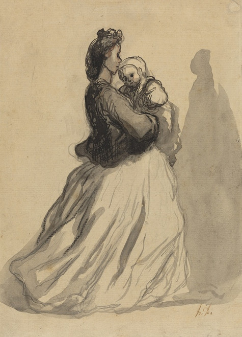 Digital Print - Mother and Baby by Honor Daumier
