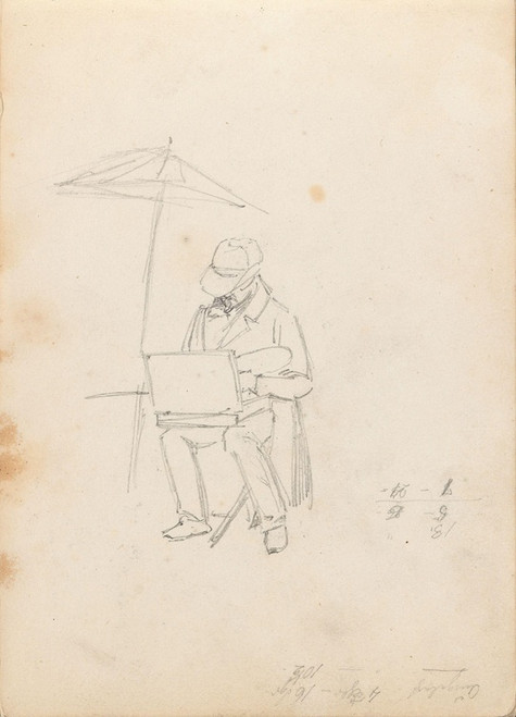 Digital Print - Artist under parasol by Adolph Tidemand