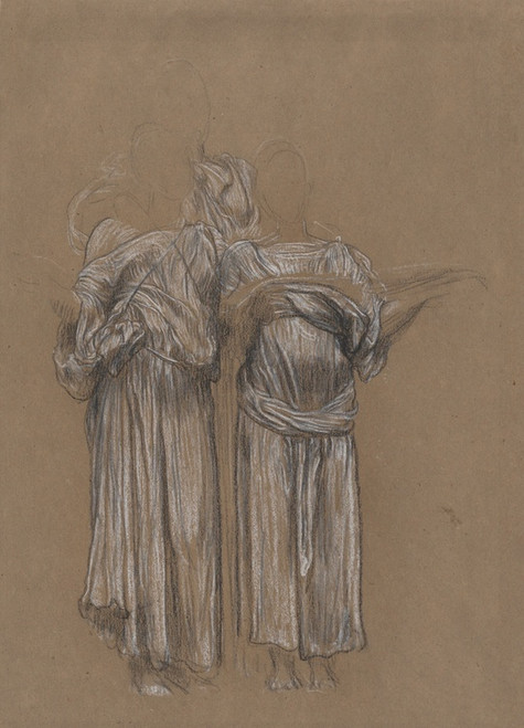 Digital Print - Study of Three Standing Draped Female Figures for 'Music' by Frederic Leighton
