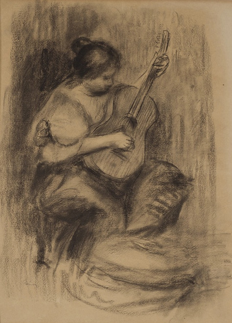Digital Print - Joueuse de guitar by Pierre-Auguste Renoir