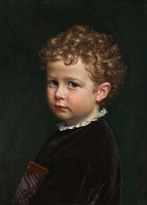 Digital Print - Boy with curly hair by Johan Vilhelm Gertner