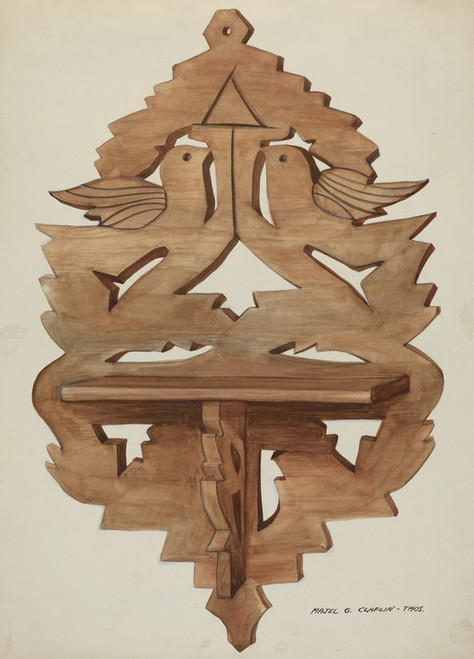 Digital Print - Hanging Wall Shelf by Majel G. Claflin