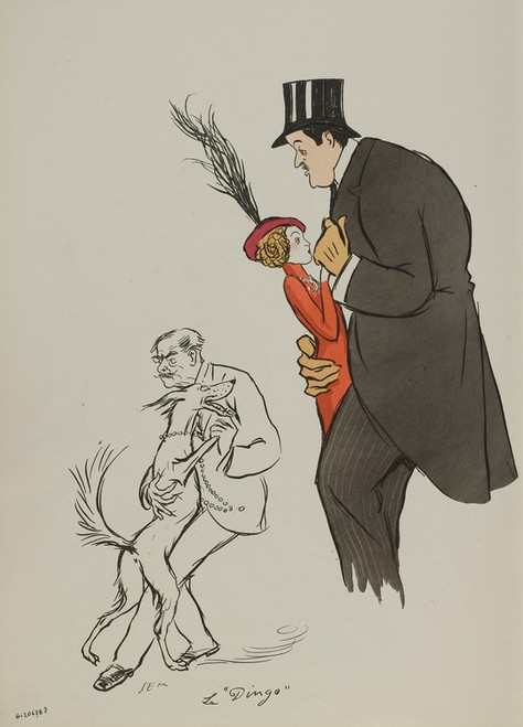Digital Print - Le 'Dingo' ; Octave Mirbeau , Comte de Grandmaison, duchesse de Malborough by Georges Goursat (Sem)