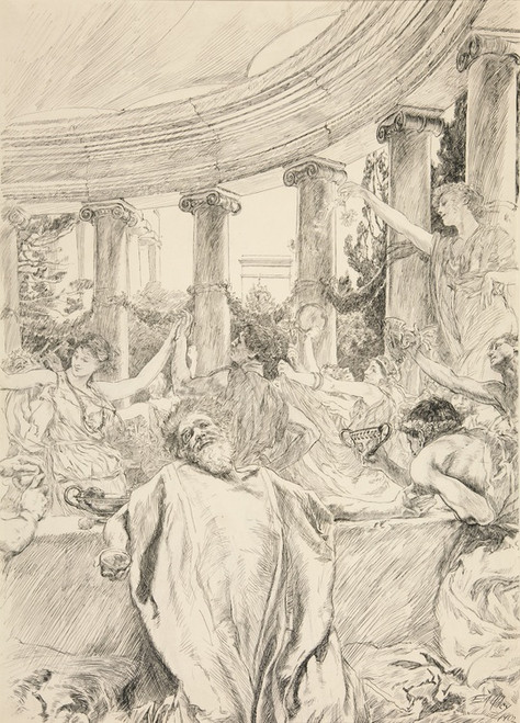 Digital Print - Apemantus; Hoy-day! what a sweep of vanity comes this way! They dance! They are mad women! - Act I, Scene II, Timon ofAthens by Edwin Austin Abbey