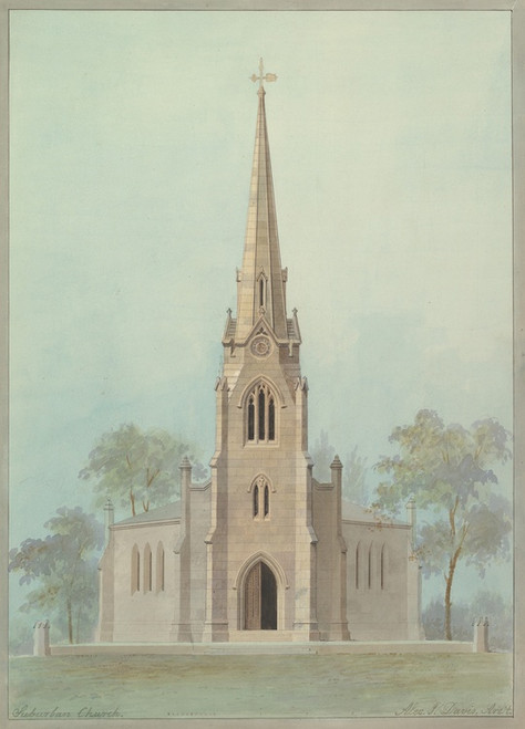Digital Print - Church of the Holy Apostles, New York City by Alexander Jackson Davis
