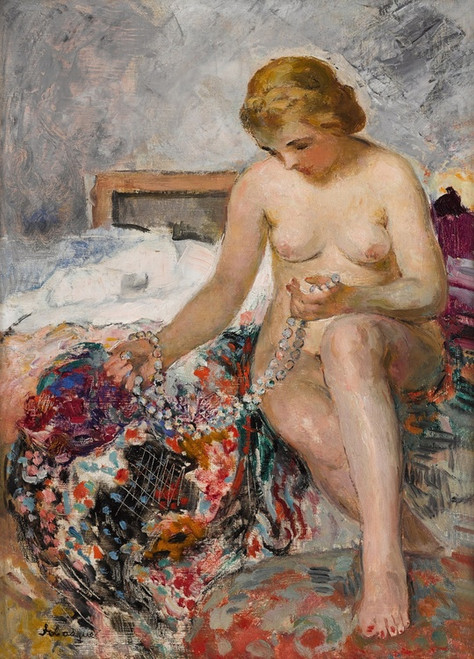 Digital Print - Nu au collier by Henri Lebasque