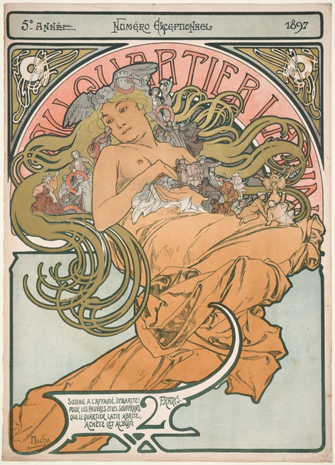 Digital Print - Au Quartier Latin by Alphonse Mucha