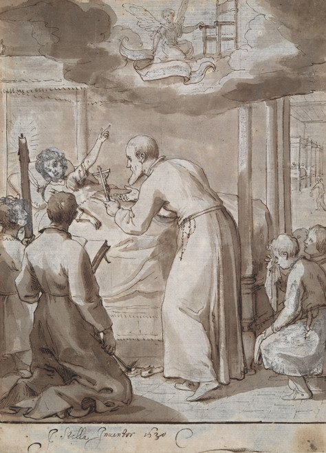 Digital Print - St. Philip visiting ahospital by Jacques Stella