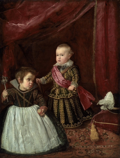 Don Baltasar Carlos with a Dwarf (1632) by Diego Velzquez Art Print Download