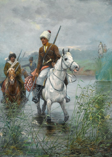 Digital Print - Cossacks on Horseback by Dmitri Petrovich Ventsenostsev
