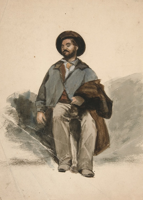 Digital Print - Study of a seatedman by Edwin Austin Abbey