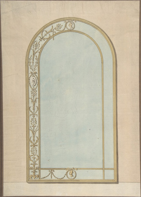 Digital Print - Design for a a Mirror with a Rounded Top by John Yenn