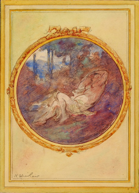Digital Print - Figure Study for Decorative Panel by Walter Shirlaw