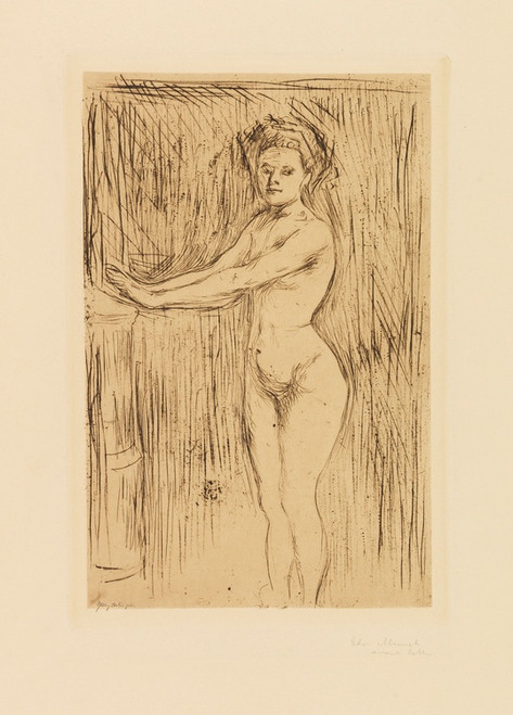 Digital Print - Modell, seine Hnde wrmend by Edvard Munch