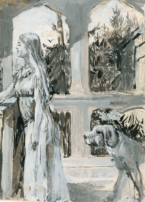 Digital Print - Variant av illustrasjon til 'Harald Hrfagre' i Snorre Sturlason, Kongesagaer by Christian Krohg