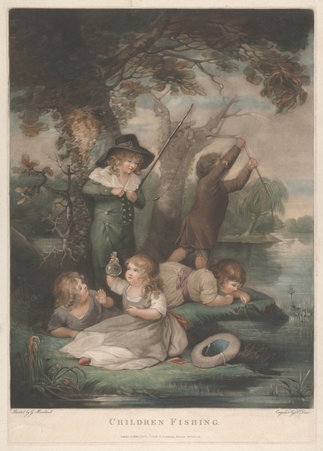 Digital Print - Children Fishing by George Morland