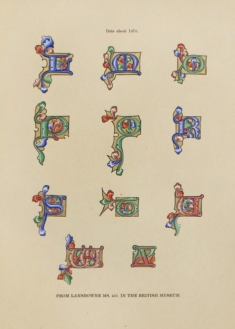 Digital Print - Alphabets: numerals, and devices of the middle ages Pl.18 by Henry Shaw