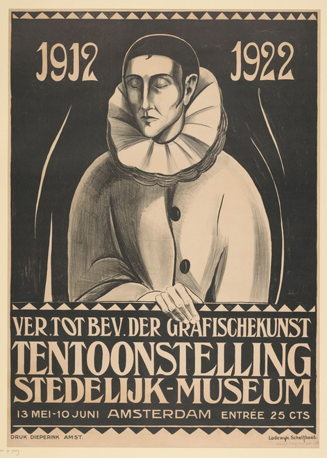 Digital Print - Affiche voor een tentoonstelling in het Stedelijk Museum, Amsterdam. 1922 by Lodewijk Schelfhout