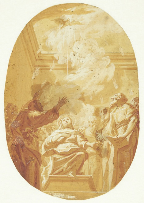 Digital Print - Pinse Hellignden udgydes over apostlene by Carlo Maratti