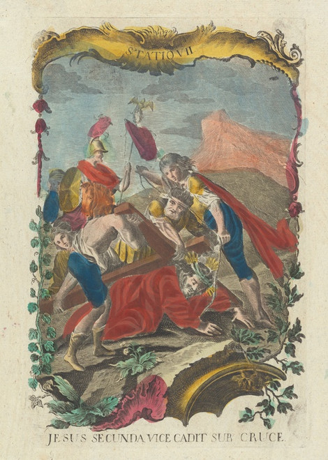 Digital Print - Jesus Secunda Vice Cadit Sub Cruce by Remondini family