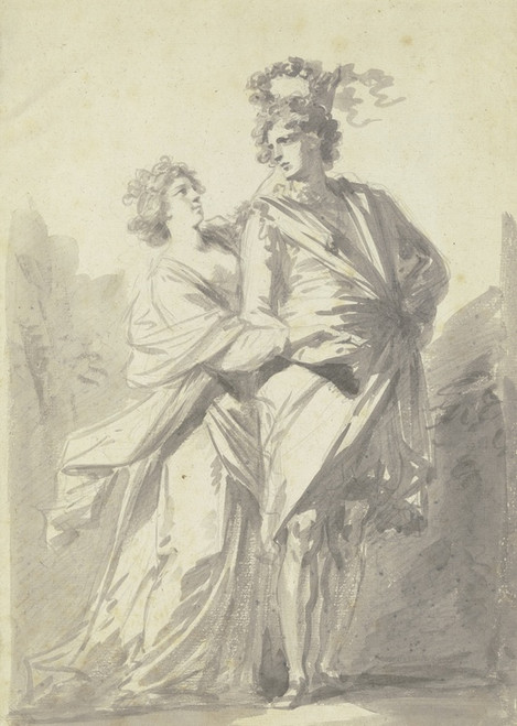 Digital Print - Eine junge Frau bekrnzt einen stehenden Jngling by Heinrich Friedrich Fger