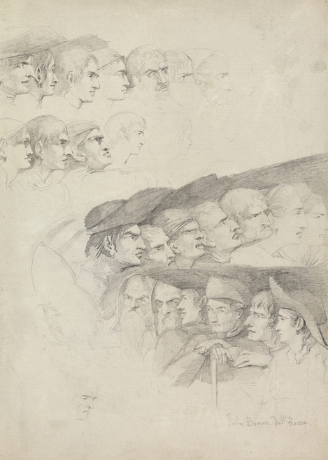 Digital Print - Studies of Rows of Spectators by John Brown