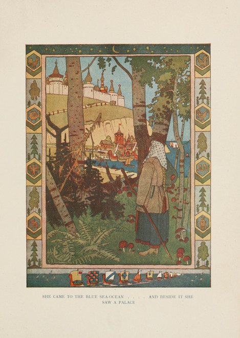 Digital Print - She came to the blue sea-ocean by Ivan Bilibin