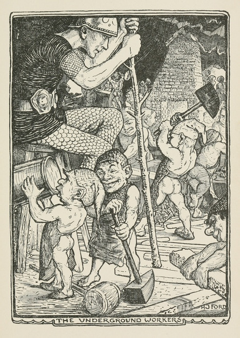 Digital Print - The Underground Workers by Henry Justice Ford