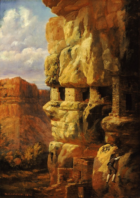 Digital Print - Cliff Houses On The Rio Mancos, Colorado by William Henry Holmes