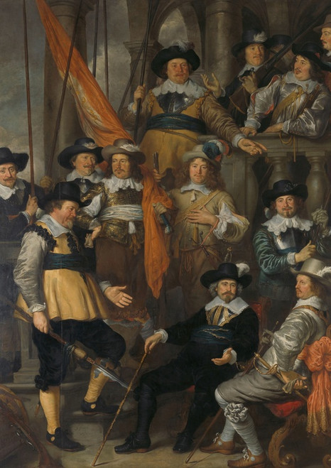 Digital Print - Officers and other Civic Guardsmen of the XVIII District in Amsterdam under the command of Captain Albert Bas and Lieutenant Lucas Conijn by Govert Flinck