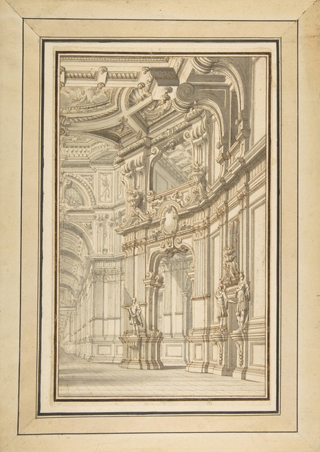 Digital Print - Design for a Stage Set, Showing Right Half Only by Prospero Zanichelli