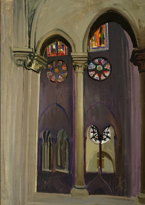 Digital Print - Fragment of interior of the Notre-Dame cathedral in Paris by Konrad Krzyanowski