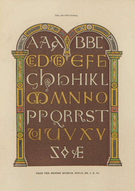 Digital Print - Alphabets: numerals, and devices of the middle ages Pl.02 by Henry Shaw