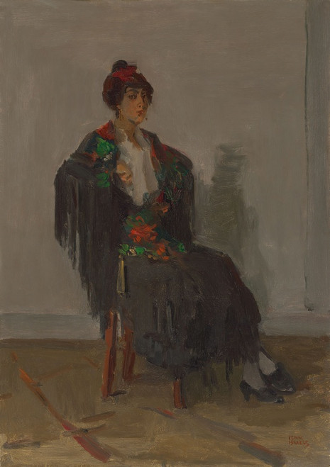 Digital Print - Seated lady in a Spanish dress by Isaac Israls