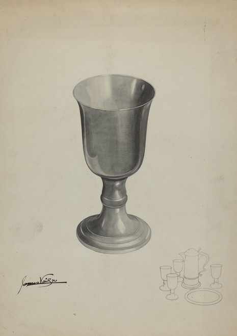 Digital Print - Pewter Chalice by James Vail Digital Print - Pewter Chalice by James Vail