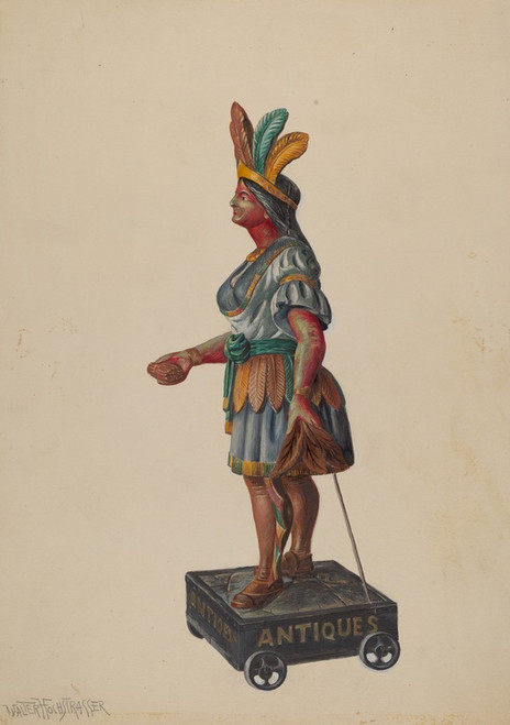 Digital Print - Cigar Store Indian by Walter Hochstrasser