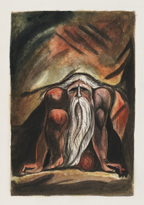 Digital Print - Illustration of a bearded man, crouching by William Blake
