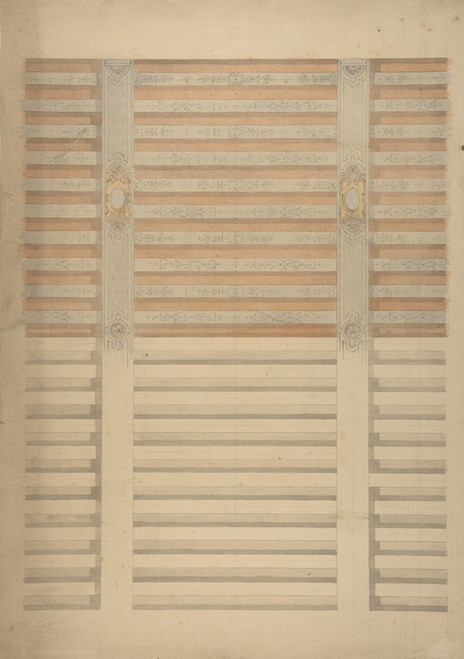 Digital Print - Design for a beamed ceiling in French Renaissance style by Jules-Edmond-Charles Lachaise