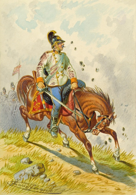 Digital Print - Soldat zu Pferd 6 by Franz Gerasch